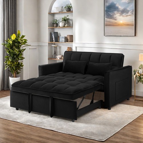 Modern futon sofa bed black - bed,